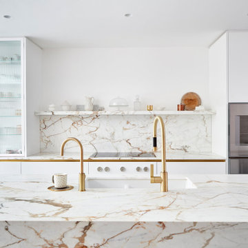 Modern Gold Trim Kitchen Remodel