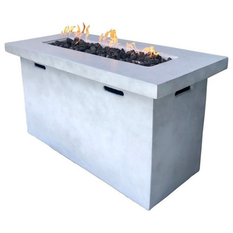 LSI 25'' H x 42'' W Fiber Reinforced Concrete Outdoor Fire Pit Table