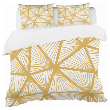 Art Deco Geometric Pattern Modern Duvet Cover Set, Queen
