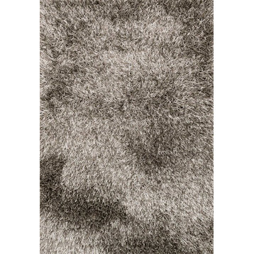 3" Pile Polyester Linden Ribbon Shag Area Rug by Loloi, Pewter, 5'x7'6"