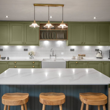 Farrow & Ball Lichen Green Painted Ash kitchen