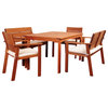 Amazonia Nelson 5-Piece Eucalyptus Rectangular Dining Set