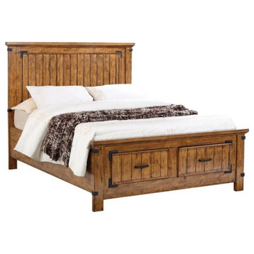 Stonecroft Furniture Capitol Road Queen Storage Panel Bed in Natural and Honey