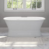 60" Cast Iron Double Ended Pedestal Tub, 7" Faucet Hole Drillings, "Polk"