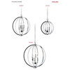 3 Light Chandelier With Crystal Studded Banding, Polished Chrome Finish