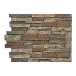 143-36-BRECKENRIDGE DEEP WIDE STACKED DESIGN WALL PANEL - 36"H - Wall Panels