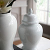 A&B Home 20" Porcelain White Lidded Ginger Jar