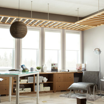 White oak floating stair