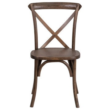 Hercules Series Stackable Early American Wood Cross Back Chair