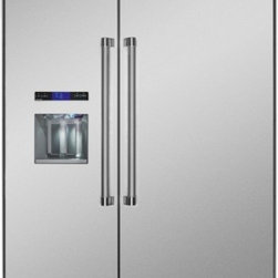 Thermador - Thermador T48BD820NS 48" Built-In Side-by-Side Refrigeration - Display And Wall Shelves 