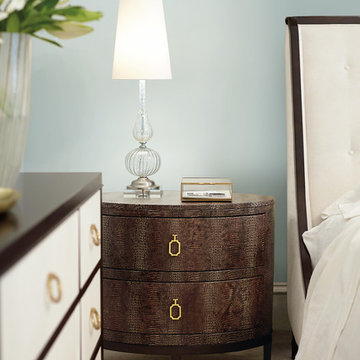 Jet Set Leather Oval Nightstand
