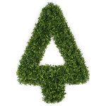 Mills Floral Company - Faux Boxwood Tree, 21.5"x25.5" - Our Boxwood Tree Wreath is a fun addition to the front door. Each boxwood tree is designed using the finest artificial materials. Each wreath is constructed on a metal wreath base and covered with lifelike boxwood leaves to create a lush green appearance. The back of the wreath includes a metal hook for hanging. Have fun adding festive decorations and lights to add a little sparkle!
