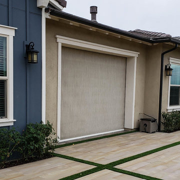 Rancho Mission Viejo Motorized Power Screen on a California Room