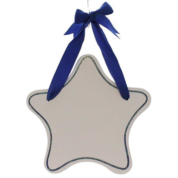 Child Related Blue Glittered Star Room Plaque Wood Ws456