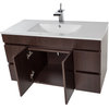 Strato Wall Mounted Bathroom Vanity Cabinet Set With Single Sink, Wenge, 40"