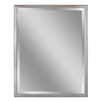 Head West Brushed Nickel Framed Beveled Accent Mirror - 24x30