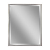 Classic Brush Nickel Metal Frame Wall Mirror, 24 X 30