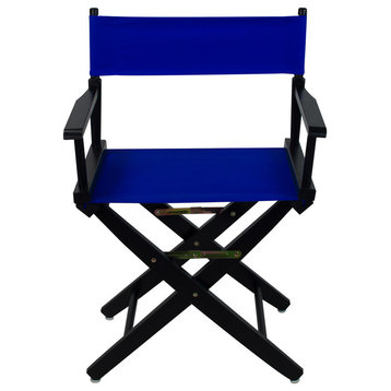 Wide 18" Director's Chair With Black Frame, Royal Blue Cover
