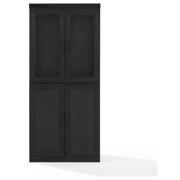 Essen Pantry Storage Cabinet With Glass Door Hutch