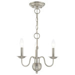 Livex Lighting - Traditional Mini Chandelier, Brushed Nickel - With traditional beauty, the Windsor chandelier lends itself to being featured in any modern home. Featuring brushed nickel finish, this three light mini chandelier evokes elegant character.