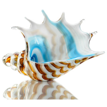 Art Glass Striped Conch Shell