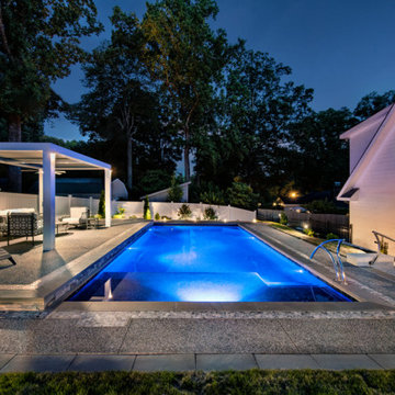 Residential Pool with Sun Shelf and Automatic Cover in Greensboro, NC