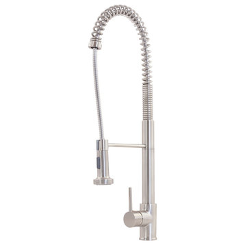 Novatto NKF-H07BN Brass Pull Down Spray Kitchen Faucet In Brushed Nickel