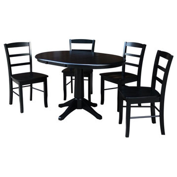 Round Extension Dining Table With 4 Madrid Chairs