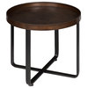 Kate and Laurel Zabel Round Metal End Table, Bronze and Black