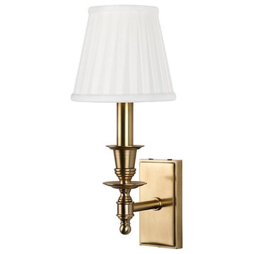 Hudson Valley Newport 1 Light Wall Sconce, Aged Brass 6801-AGB