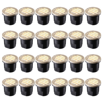 24-Pack 6W Well Lights LED Low Voltage 12-24V, In-Ground Lighting