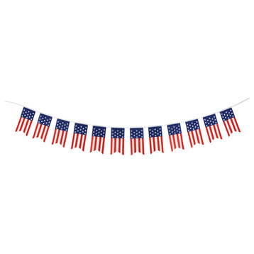 9.75' Americana USA Flag Swallowtail Hanging Wall Banner