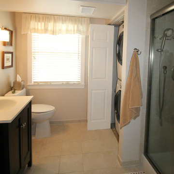 Hidden Washer & Dryer Guest Bath - Silver Spring, MD