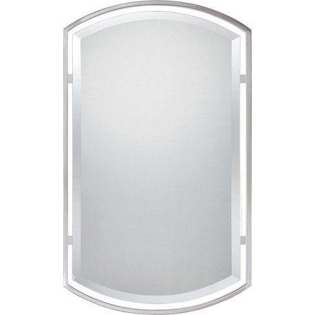 Modern Symmetrical Arches Architectural Wall Mirror Beveled Edge and Floating