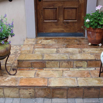 Exterior Steps with reclaimed French Terracotta Parefeuille