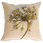 Pillow Decor Ltd. - Pillow Decor - Garlic Flower Pillow - The fine detail of this French tapestry pillow reveals the simple beauty of the Garlic flower. The spray of delicate stems forms a rounded bouquet that fills this well proportioned pillow against a neutral background.