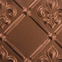 WC 80 Faux Tin - Backsplash Roll - Fleur de Lis - 3 " Pattern - Copper - Wallpaper