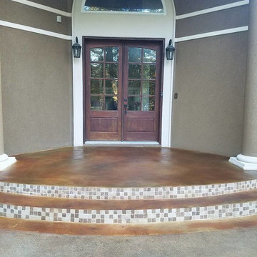 Concrete staining -front porch and sidewalks