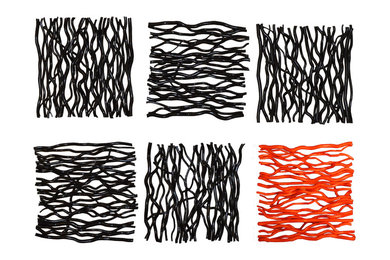 WAVES 6 BLACK & RED - ( décor )