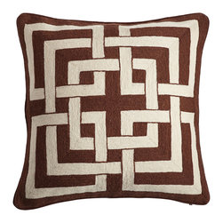 INTERLOCKING SQUARE PILLOW COVER &ndash; CHOCOLATE - NEW - Decorative Pillows