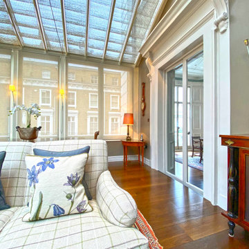 London Terrace Conservatory - French Pinoleum Blinds and Screen Roller Blinds