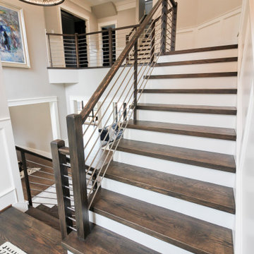 Project #72 | Modern Staircase with Horizontal Steel Rod Railing