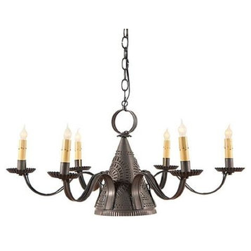 6 Arm Punched Tin Witch Hat Chandelier