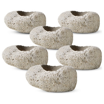 Serene Spaces Living Natural Pumice Stone Vase, Earthly Bowl, Pack of 12