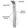 Stainless Steel Rainfall Shower Panel With Massage System, Jets and Handheld