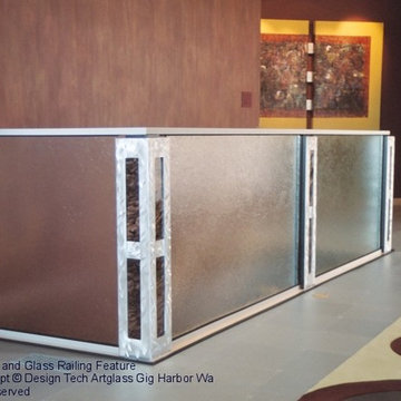 Custom Metal and Artglass Stairway Features