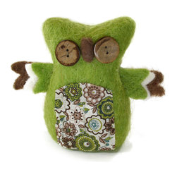 Shea's Wildflower - 5" European Wool Owl - Wreaths And Garlands