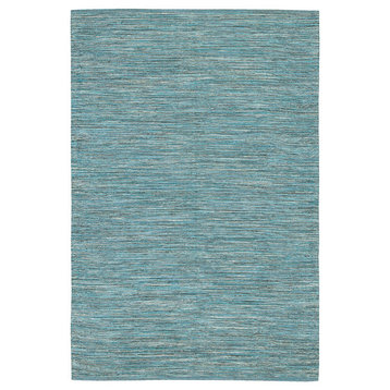 India Contemporary Area Rug, Blue, 2'6x7'6 Runner