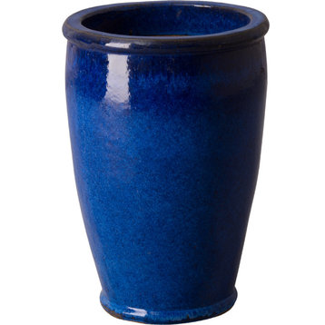 Round Lipped Planter - Blue, Large