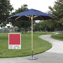 Jockey-Red-Wood-Market-Umbrellas-Natural-Finish - Patio Furniture And Outdoor Furniture